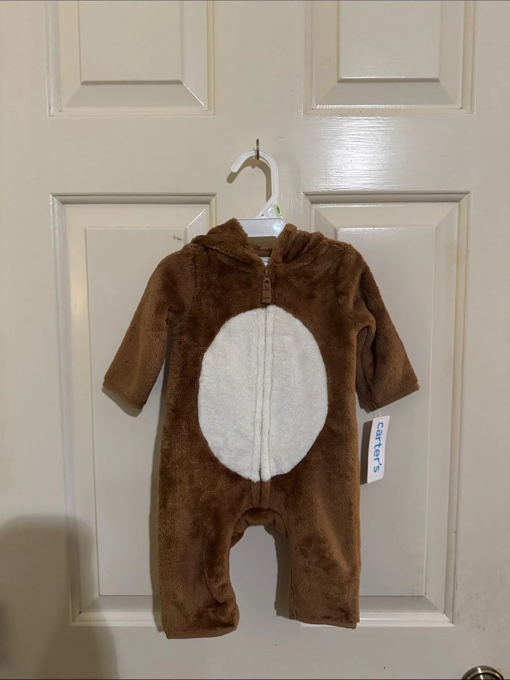 Carter's Brown Plush Hooded Reindeer Baby One-Piece